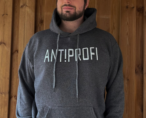 ANT!PROFI Hoodie dunkelgrau - weiss